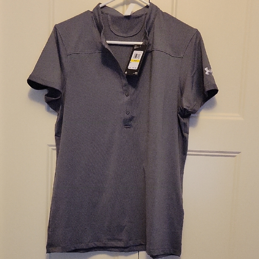 NWT Medium Under Armour Graphite Corp Perf Polo